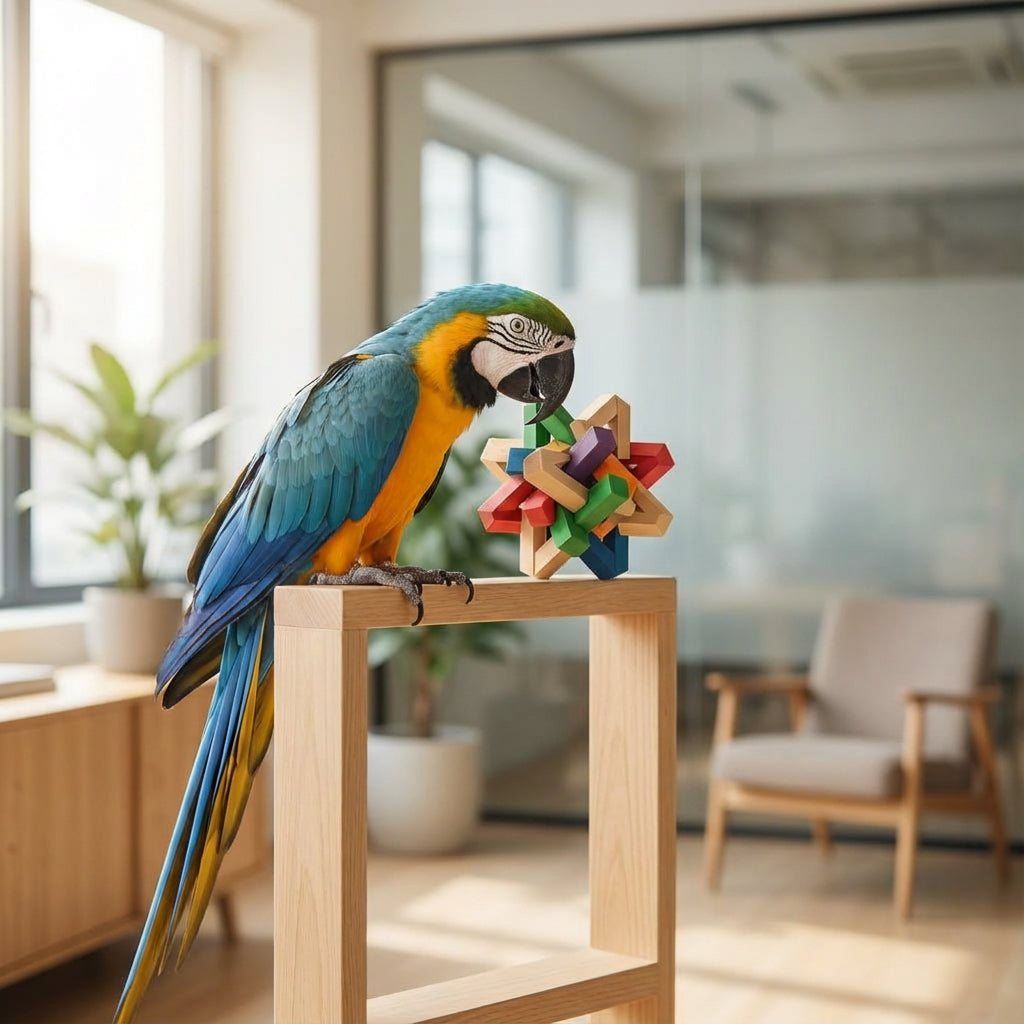 Illustration for Large Parrot Enrichment Comparison: Choosing Between Katumo and Bucatstate for Your Bird's Wellbeing