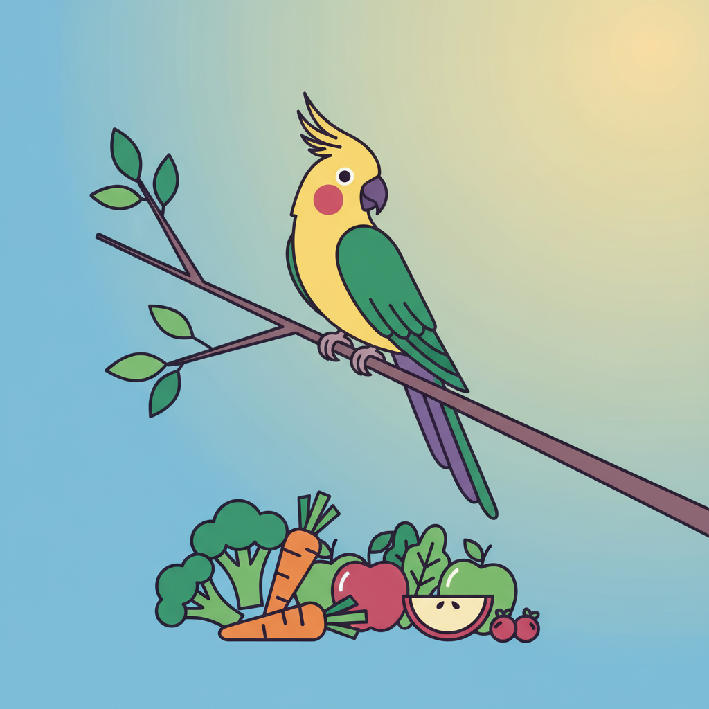 Illustration for Enhancing Avian Wellness: A Guide to Safely Integrating Fresh Foods for Your Pet Bird