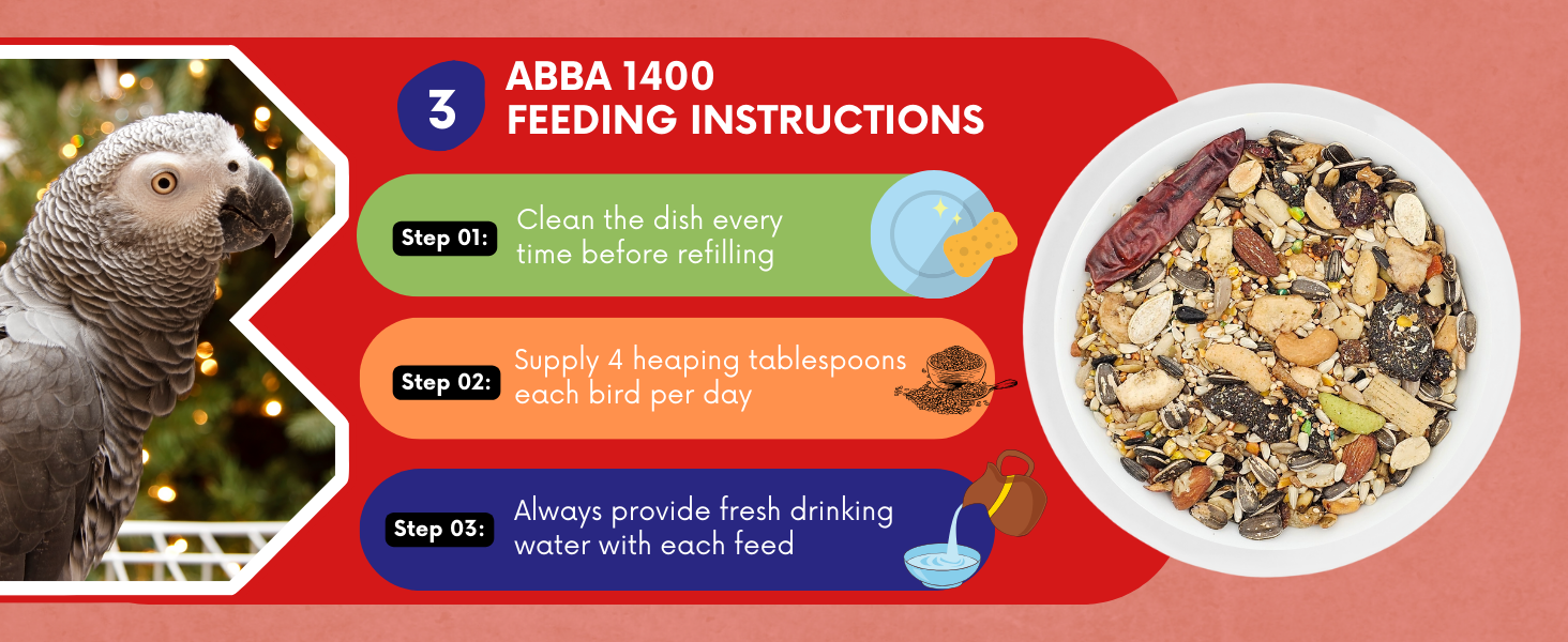 ABBA 1400 Premium Bird Food info