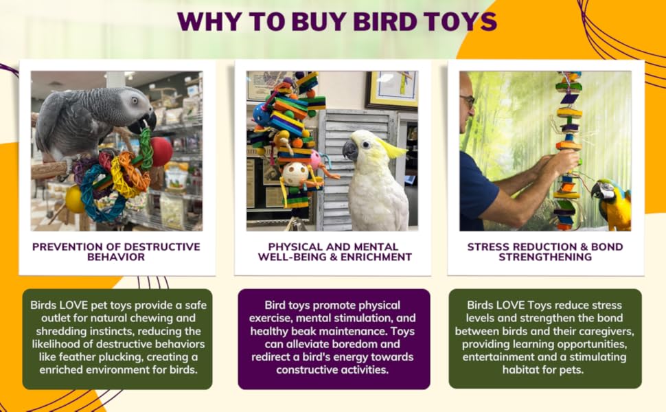 Birds LOVE Wood Stars & Leather Toy info