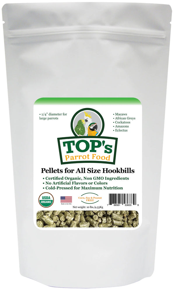 TOP's All-Natural Bird Pellets for Parrots - 10lb