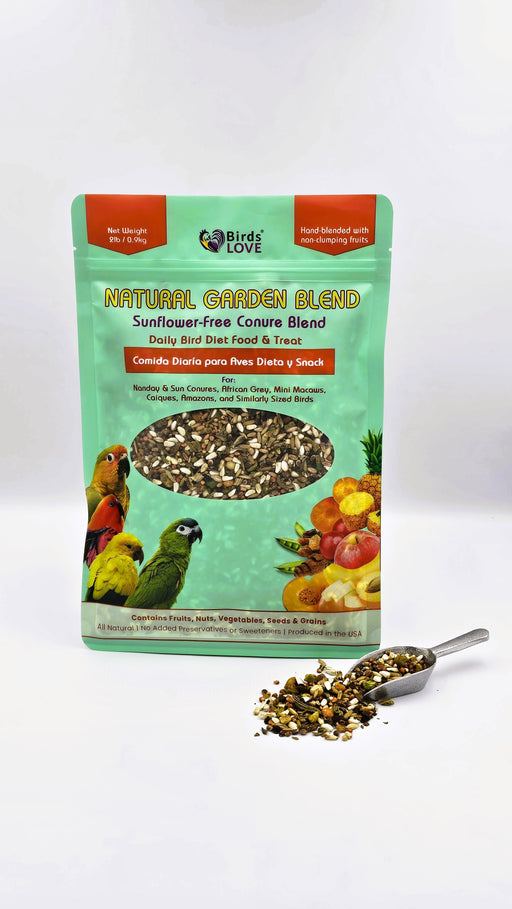 Birds LOVE All Natural Garden Blend Bird Food for Conures - Sunflower Free - 2lb