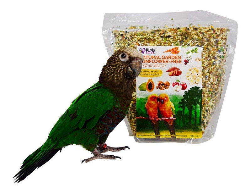Birds LOVE All Natural Garden Blend Bird Food for Conures - Sunflower Free 4lb