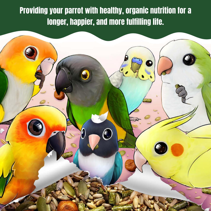 TOP's Parrot Food Marlene Mc'Cohen's USDA Certified Organic Signature Blend Bird Seed and Pellet Mix for Small Birds 2.5lbs