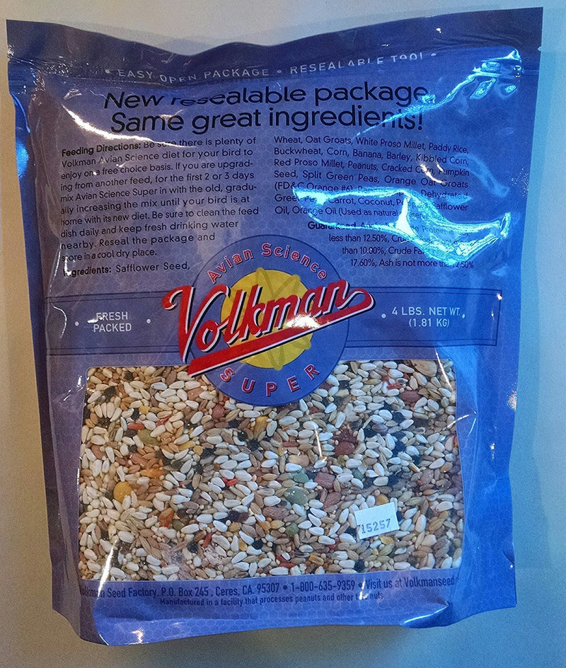Volkman Seed Avian Science Super Hookbill Bird Food 4lb