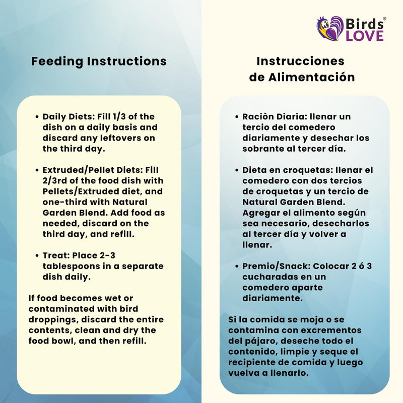 Birds LOVE All Natural Garden Blend Bird Food for Parrots 6lb