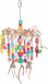 Birds LOVE Hanging Leather Bird Toy with Acrylic Beads, Wooden Blocks and Plastic Chain for Medium to Large Parrots, Conures, Caiques, African Grey, Amazon, Eclectus, Cockatoos, Macaws