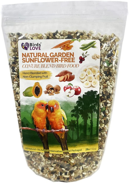 Birds LOVE All Natural Garden Blend Bird Food for Lovebirds, Parakeets, Cockatiels, Conures, Quakers, Cockatoos, Macaws and All Sized Birds