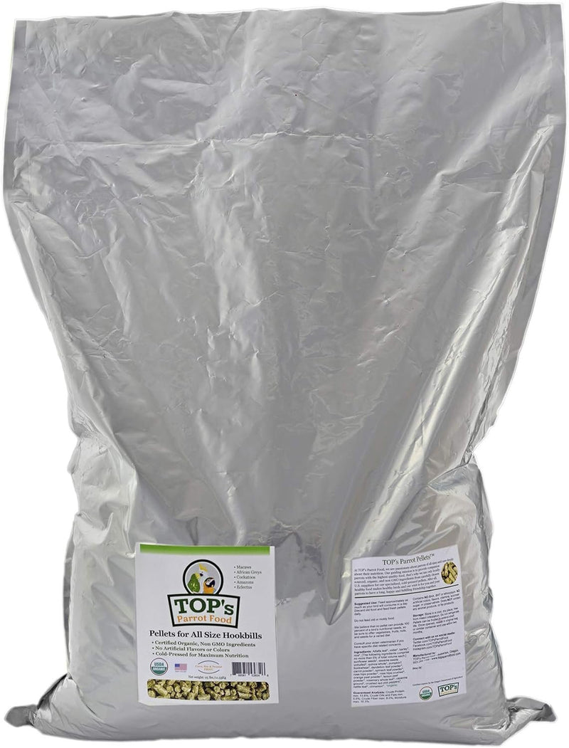 TOP's Organic Food Pellets Hookbills All Size Parrots Birds No Artificial- 25 lb