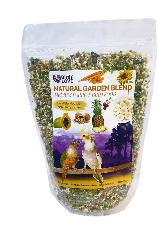 Birds LOVE All Natural Garden Blend Bird Food for Lovebirds, Parakeets, Cockatiels, Conures, Quakers, Cockatoos, Macaws and All Sized Birds