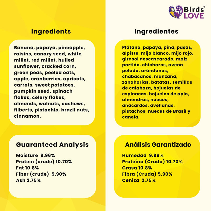 Birds LOVE All Natural Garden Blend Bird Food for Small Birds - Lovebirds, Cockatiels, Parakeets and Parrotlets 4lb