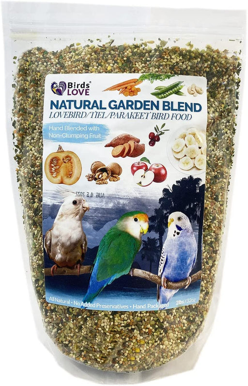 Birds LOVE All Natural Garden Blend Bird Food for Lovebirds, Parakeets, Cockatiels, Conures, Quakers, Cockatoos, Macaws and All Sized Birds