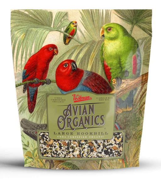 Volkman Avian USDA Certified Organic and Non GMO Bird Food for Large Hookbills and Parrots 4#