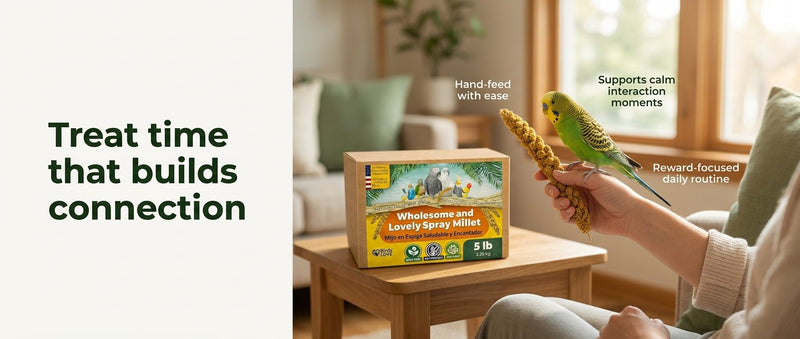 Birds LOVE 25 LB Wholesome Spray Millet for Birds USA Grown, Natural Sun Dried
Millet Sprays Thick Clusters for Parakeets, Budgies, Cockatiels, Conures, Finches &
Parrots