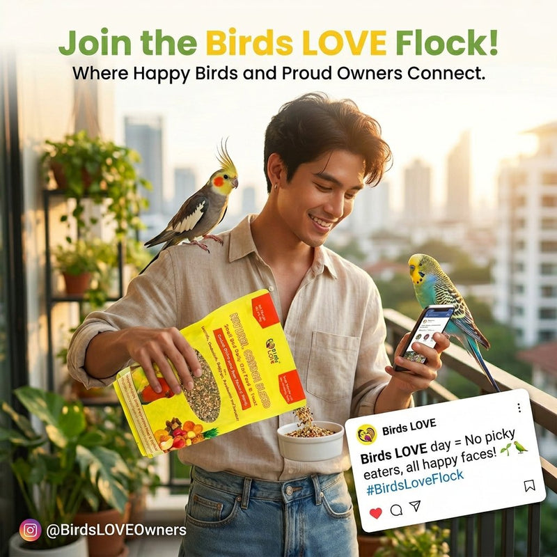 Birds LOVE Natural Garden Blend Bird Food for Small Birds, 4 lb Hand Packed in USA, All Natural Mix with Fruits, Nuts, Vegetables, Seeds & Grains for Lovebirds, Cockatiels, Budgies, Parakeets & Parrotlets