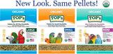 TOP's Parrot Food Bird Pellets for Small Hookbills - Non-GMO, Peanut Soy & Corn Free, USDA Organic Certified - 4 lb