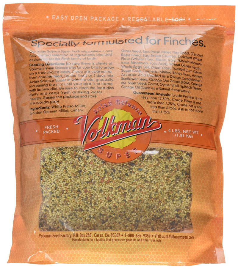 Volkman Avian Science Super Finch Bird Food 4lbs