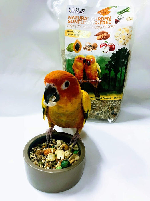 Birds LOVE All Natural Garden Blend Bird Food for Lovebirds, Parakeets, Cockatiels, Conures, Quakers, Cockatoos, Macaws and All Sized Birds