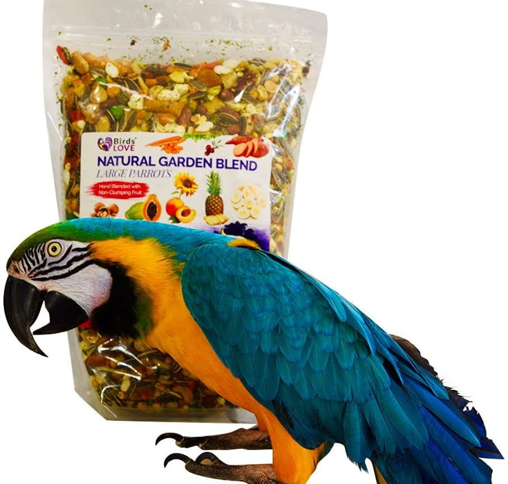 Birds LOVE All Natural Garden Blend Bird Food for Lovebirds, Parakeets, Cockatiels, Conures, Quakers, Cockatoos, Macaws and All Sized Birds