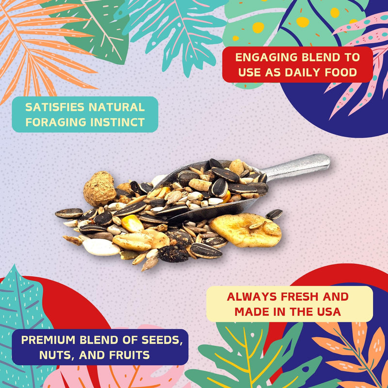 ABBA 3500 Wholesome Parrot Food, Seed Mix, Nuts, Fruits, Veggies, Vitamins - 5 lbs