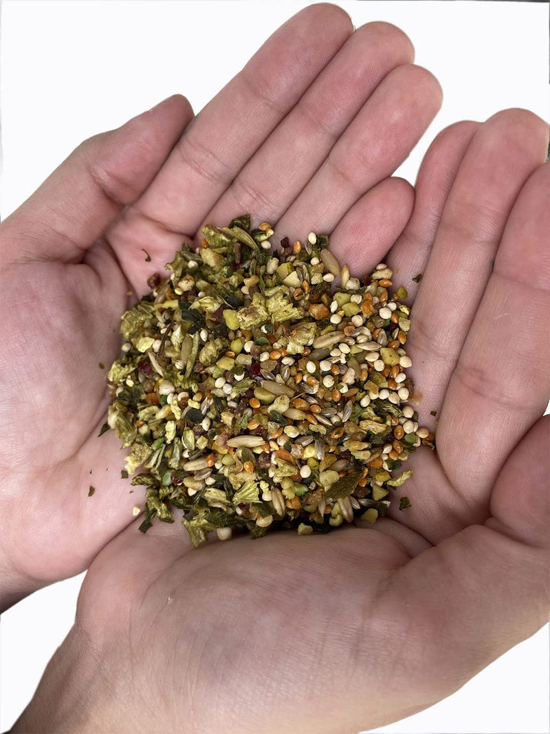 Birds LOVE Natural Garden Blend Bird Food for Small Birds, 4 lb Hand Packed in USA, All Natural Mix with Fruits, Nuts, Vegetables, Seeds & Grains for Lovebirds, Cockatiels, Budgies, Parakeets & Parrotlets