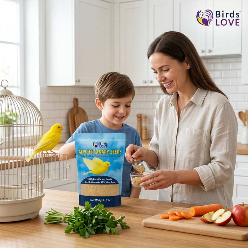 Birds LOVE Alpiste Canary Seed – 100% Pure, Non-GMO, Double Cleaned Food for Canaries, Finches, Budgies & Parakeets – No Additives, Bird Feed, 5 lbs