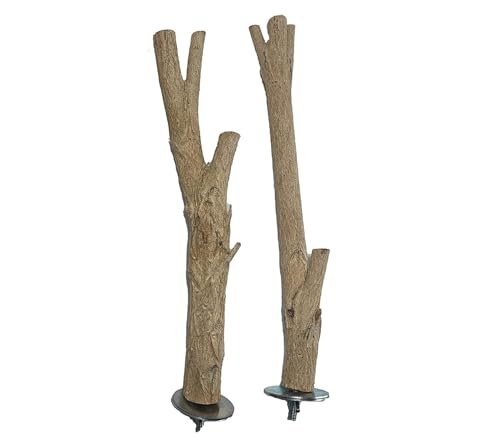 Birds LOVE Bottlebrush Thai Wood Bird Perches for Parakeets, Lovebirds, Conures, Cockatoos, Pionus & Medium Sized Birds - Parrot Perch Stand & Bird Cage Accessories - Pack of 2 Medium Perches…