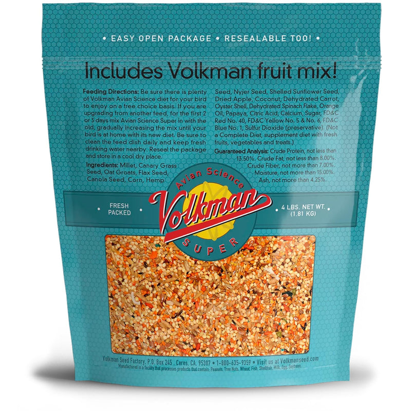 Volkman Avian Science Super Parakeet Bird Food