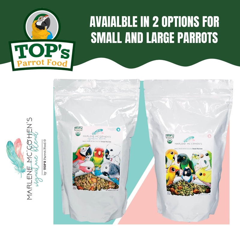 TOP's Parrot Food Marlene Mc'Cohen's USDA Certified Organic Signature Blend Bird Seed and Pellet Mix for Large Birds 2.