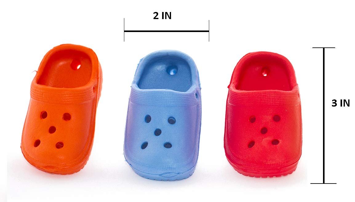Birds LOVE 6 Pack Mini Rubber Sandal Toys for Birds, Cats, Ferrets, Rabbits, Guinea Pigs and Small Animals - Mini Rubber Clogs