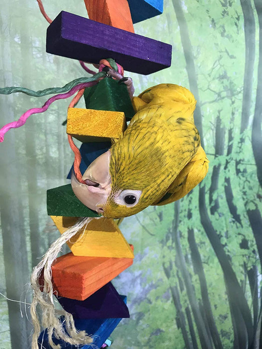 Birds LOVE Zigzag Bird Wood Bird Toy for Bird Cage African Grey Macaw Cockatoo Pine and Sisal