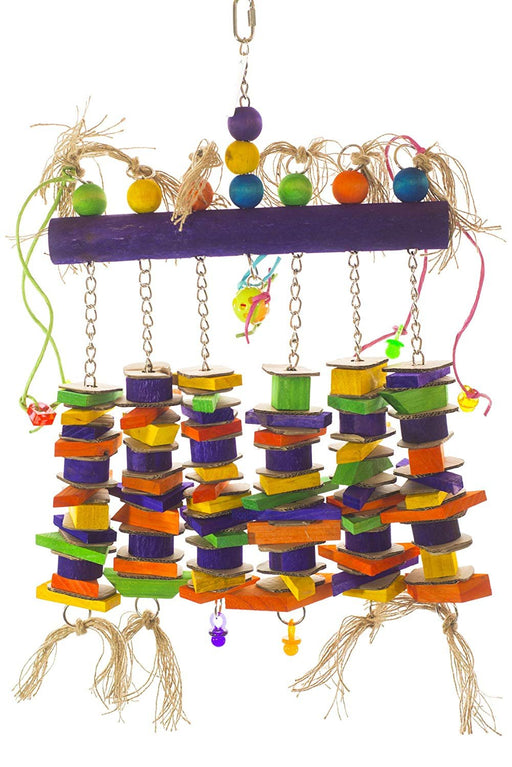 Birds LOVE Wood Log of Hanging Chew Fun Toy w/Added Cardboard for Extra Large Birds - Blue & Gold Macaws, Green-Winged Macaws, Hyacinth Macaw