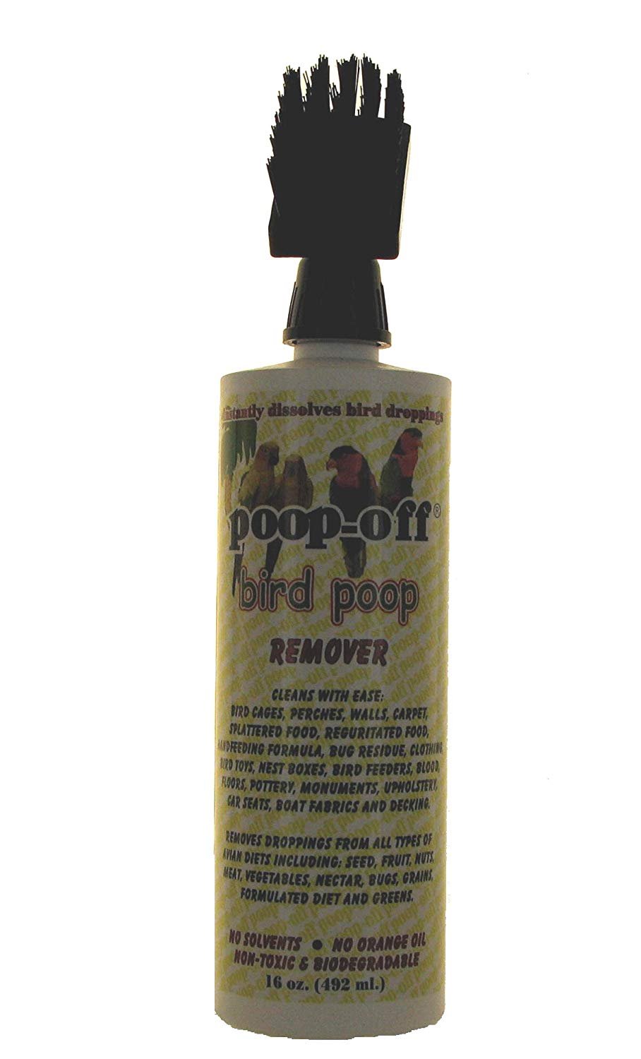 Poop-Off Bird Poop Remover Brush Top, 16-Ounce —