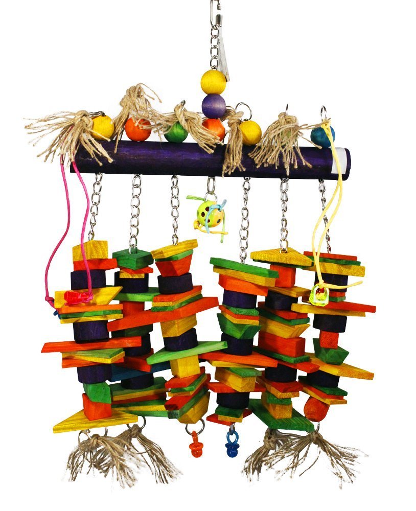 Birds LOVE Wood Log of Hanging Chew Fun for Extra Large Birds – Hyacinth Macaw and Similar Sized Birds - Large without Cardboard - 27 l x 16 w