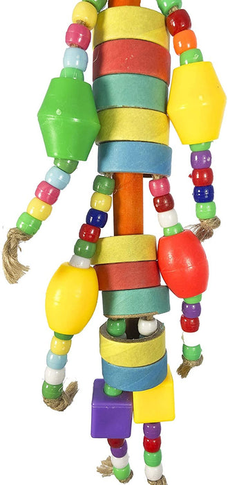 Birds LOVE Bagel Doll Parrot Toy w Plastic Beads for Small and Medium Birds