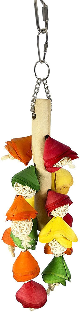 Birds LOVE Wood Tulips Parrot Toys for Small & Medium Birds, Chewing Hanging and Shredding Toy for Cage and Playgym