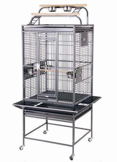 HQ 24x22x60 Double Play Top Bird Cage - Black