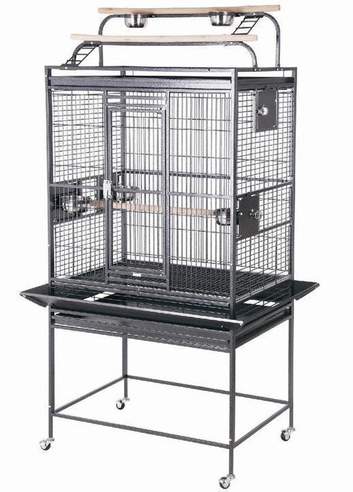 HQ 32x23x64 Double Play Top Bird Cage - Platinum White