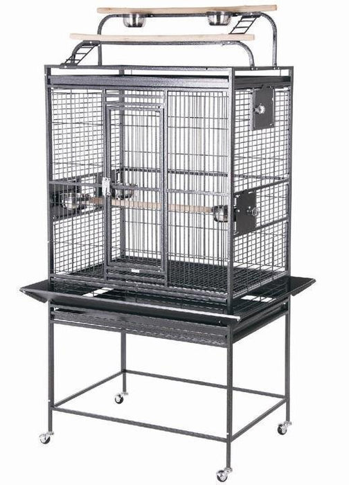 HQ 32x23x64 Double Play Top Bird Cage - Black
