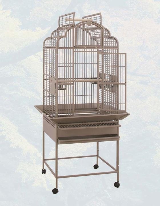 HQ 24x22 Victorian Top Bird Cage - Platinum White