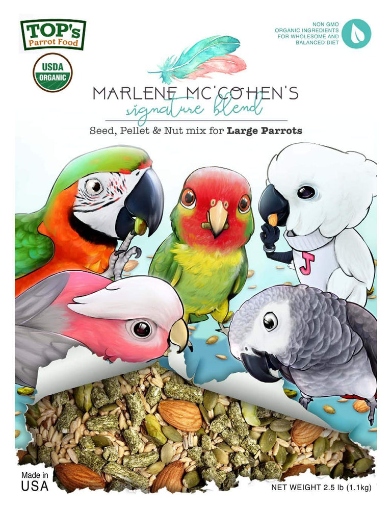 TOP's Parrot Food Marlene Mc'Cohen's USDA Organic Signature Blend Bird Seed...