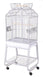 HQ Opening Victorian Parrot Cage with Cart Stand - Platinum White