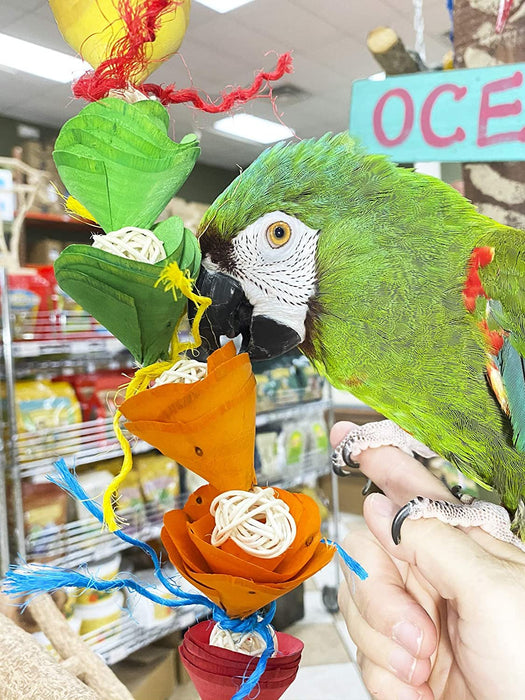 Birds LOVE Wood Tulips Parrot Toys for Small & Medium Birds, Chewing Hanging and Shredding Toy for Cage and Playgym