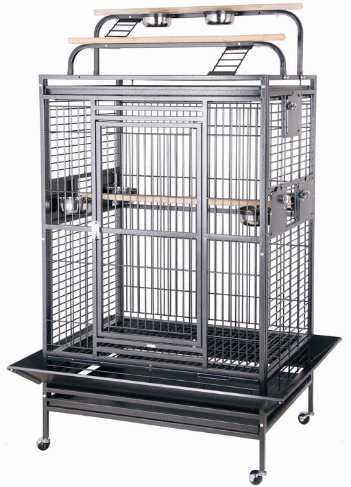 HQ 36x28x66 Double Play Top Bird Cage - Platinum White