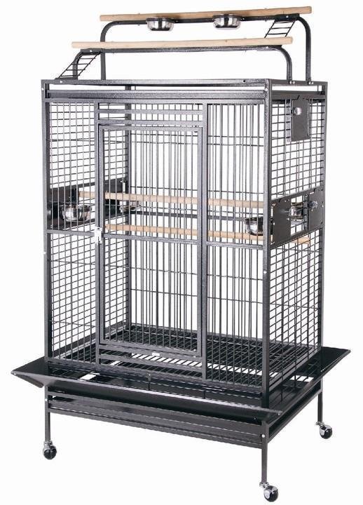 HQ 40x30x69 Double Play Top Bird Cage - Beige