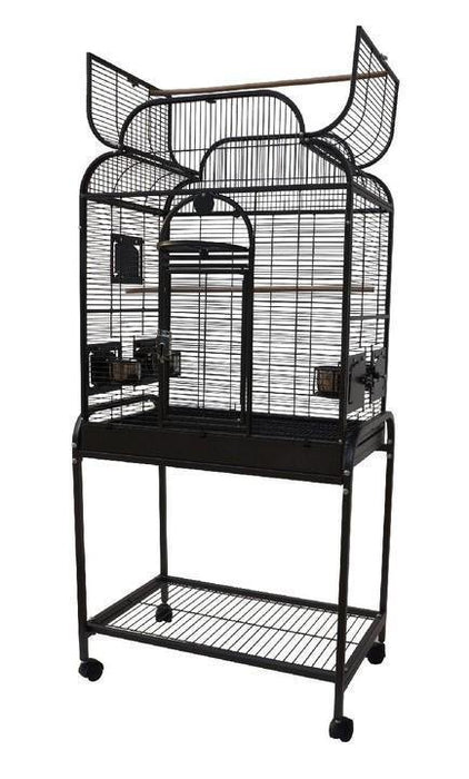 HQ 28x18x54 Opening Infinity Top Bird Cage with Stand - Platinum White