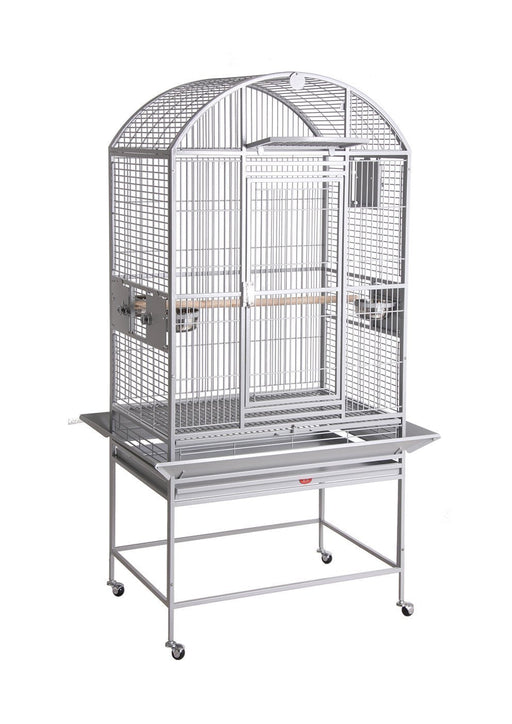 HQ 24x22x60 Dome Top Bird Cage with Drop Front - Platinum White