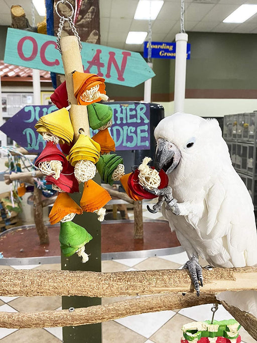 Birds LOVE Wood Tulips Parrot Toys for Small & Medium Birds, Chewing Hanging and Shredding Toy for Cage and Playgym