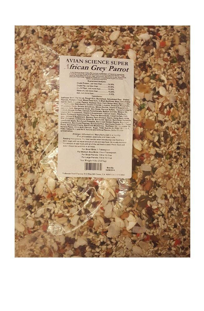 Volkman Avian Science Super African Grey Bird Food (8 Pound (Pack of 1))