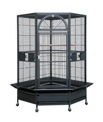 HQ Large 44x22 Corner Bird Cage - Platinum White